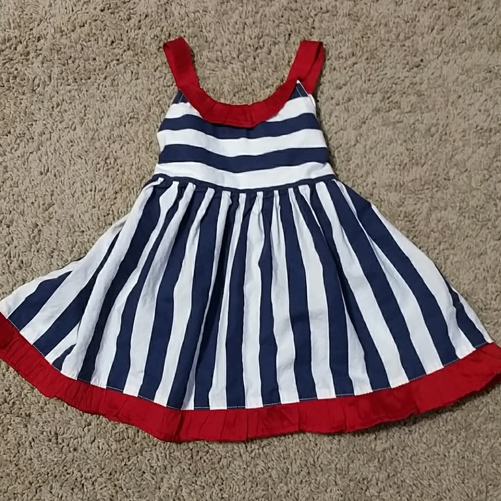 Blue and white striped dress 2-3t